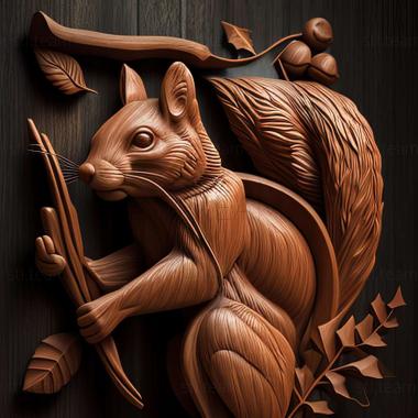 3D model Squirrel and Arrow famous animal (STL)